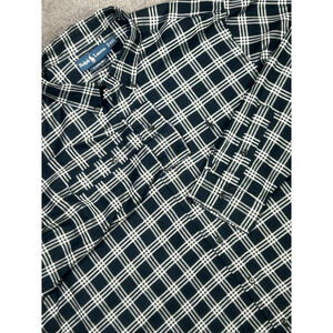 Ralph Lauren Men's XXL Classic Fit Black & White Plaid Button Down L/S Shirt